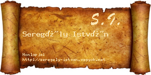Seregély István névjegykártya